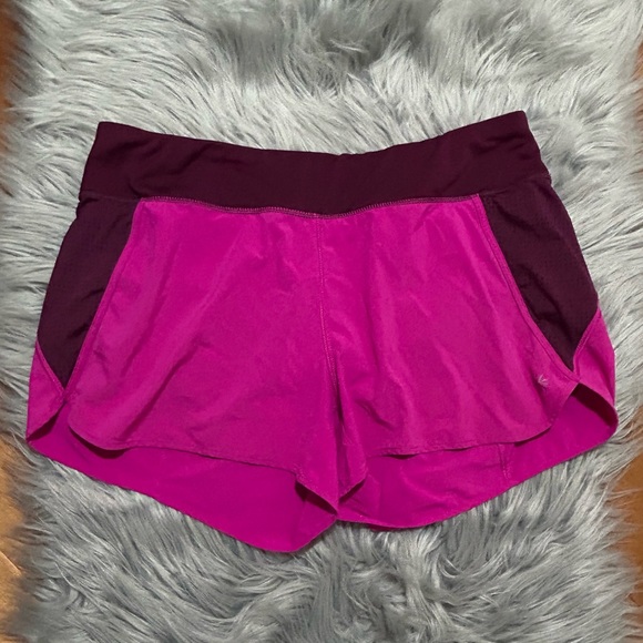 Athleta Track This Run Athletic Shorts Women Electric Fuchsia Size Large - Picture 2 of 4